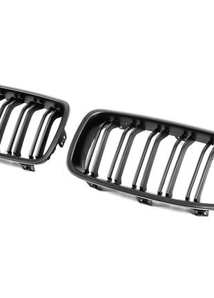 Решетка-ноздри (2013-2015, 2 шт, Black Mat) для BMW 3 серия F-...