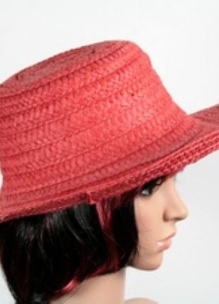 Соломенная шляпа Тисаж 42 см красная