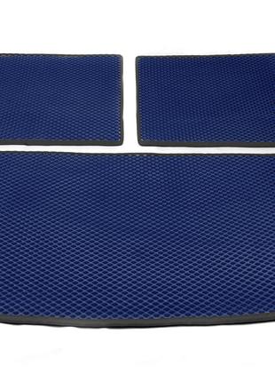 Коврик багажника 3 части (EVA, синий) (7 мест) для Audi Q7 200...