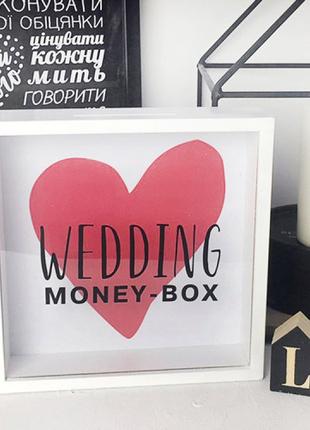 Деревянная копилка для денег Wedding money-box