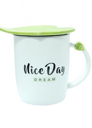 Чашка керамическая Зеленый Листок Niсe Day Dream