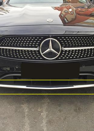 Хром полоска на передний бампер 2020-2024 (нерж) для Mercedes ...