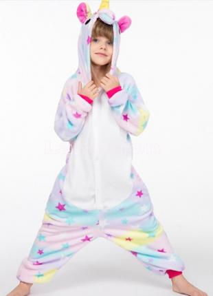 Детская пижама кигуруми Eдинорог (с звездами) 140 см