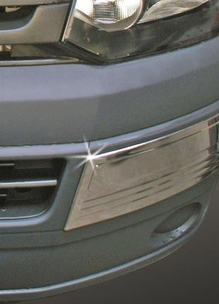 Углы на передний бампер (2 шт, нерж) для Volkswagen T5 2010-20...