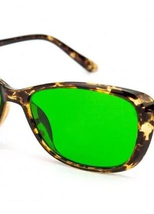 Зеленые очки при глаукоме в пластиковой оправе линза пластик (...