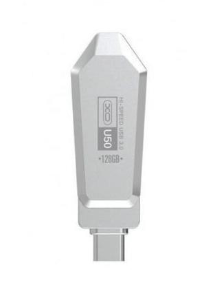 Флеш-накопичувач XO U50 128GB Type-c to USB OTG Silver