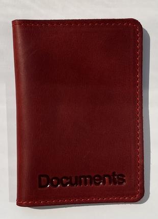 Обложка для документов (ID паспорт), красная