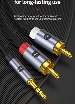 Аудио кабель 3.5MM Jack to 2RCA Male HiFi