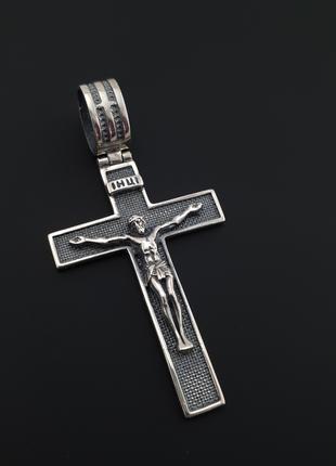 Стильный серебряный крестик мужской. Православный кулон крест ...