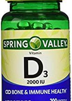 Витамин d3 от spring valley 2000 iu - 200 шт. сша.
