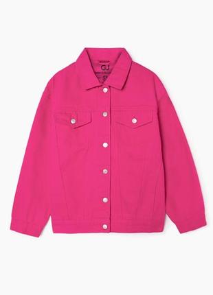 Розовая льняная куртка лен пиджак малиновый джинсовка батал бо...