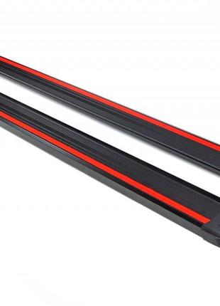 Боковые пороги Maya Red (2 шт., алюминий) для Nissan X-trail T...