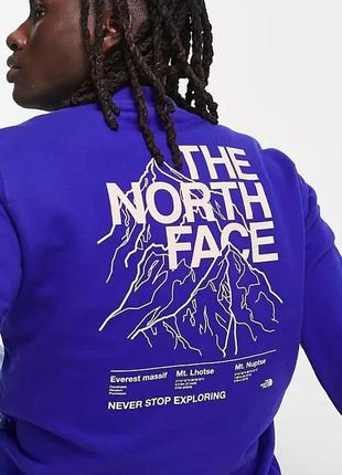 The north face mountain outline back print sweatshirt in dark ...