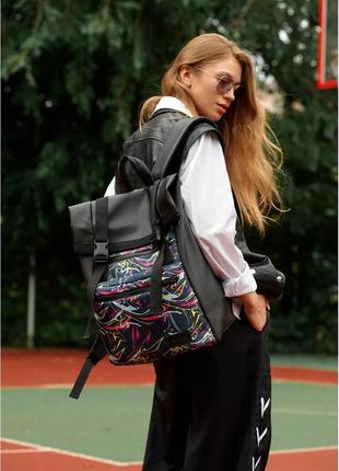 Женский рюкзак sambag rolltop zard с принтом «abstract»