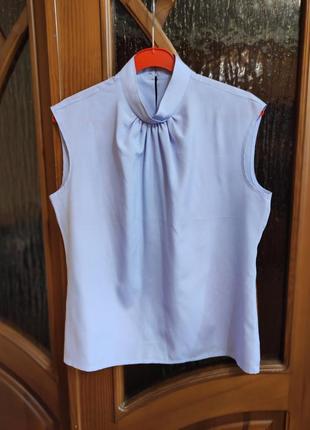 Летняя блуза без рукав лавандового цвета, р.48/eur40