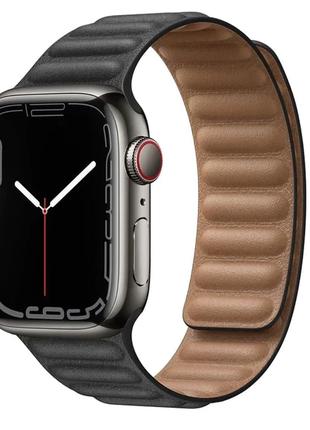 Ремінці Magnetic Leather Loop - для Apple Watch Black 42/44/45...