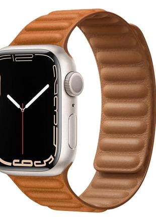 Ремінці Magnetic Leather Loop - для Apple Watch Brown 42/44/45...