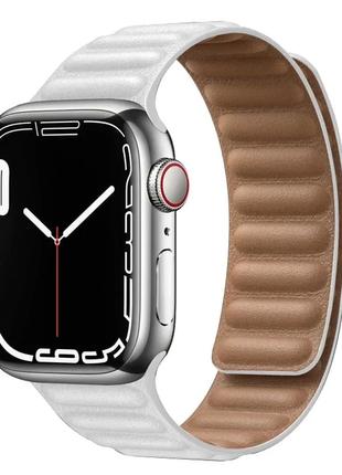 Ремінці Magnetic Leather Loop - для Apple Watch White 38/40/41mm