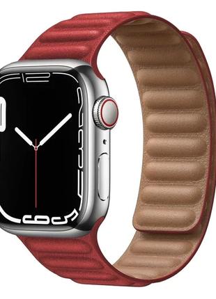 Ремінці Magnetic Leather Loop - для Apple Watch Red 42/44/45/49mm