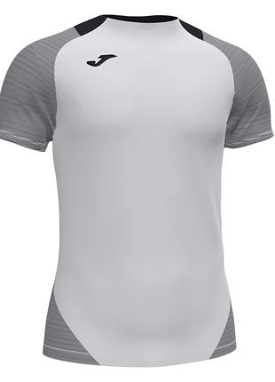 Футболка Joma ESSENTIAL II T-SHIRT WHITE-BLACK S/S белый,серый...