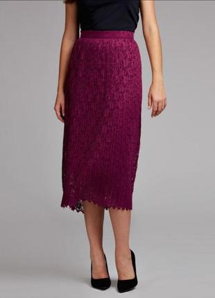 Кружевная юбка-миди плиссе laura ashley размер 14/xl