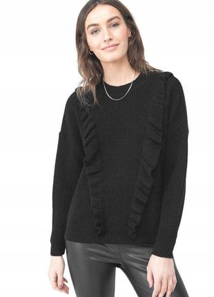 Чорний жіночий светр з рюшами by very