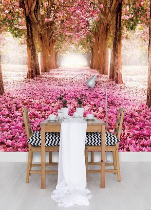 Флізелінові шпалери фото Природа Алея 368x254 см Килим з рожев...
