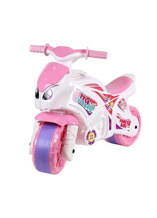 Каталка-беговел мотоцикл технок 5798txk бело-розоввый