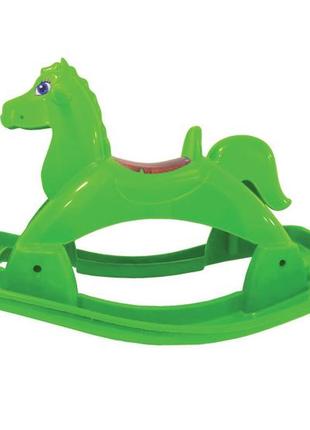 Лошадка-качалка музыкальная doloni toys 05550/6 зелёная