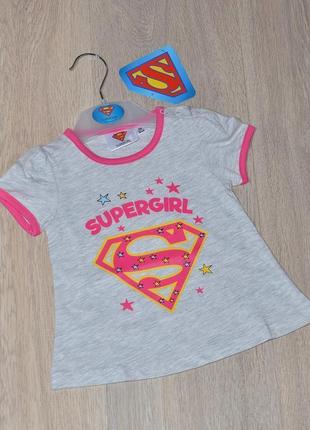 Футболка supergirl 3-6 18-24 міс. superwoman superhero суперме...
