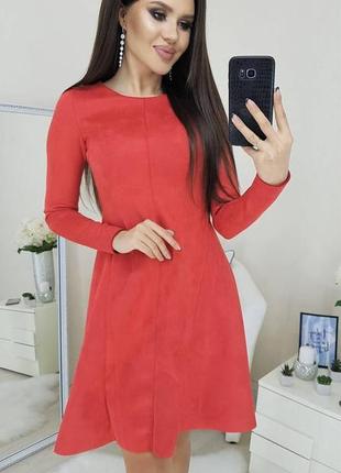 Платье замшевое idiali красный 44 (4670744)