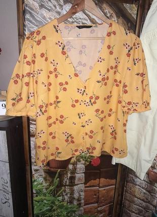 Блуза в стиле ретро,цветочный принт