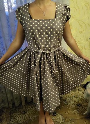 Lady vintage  платье горохдовжина від плеча до низу 100 см.  п...