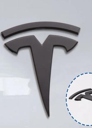 Эмблема на крышку заднего багажника Tesla Черный матовый