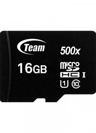 Картка пам'яті MicroSDHC 16 GB UHS-I Class 10 Team Black (TUSD...