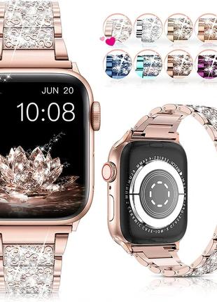 Ремінець для Apple Watch Swarovski з камінцями Rose Gold • 38/...