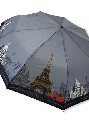 Женский зонт Toprain полуавтомат Париж на 9 спиц #0557/4