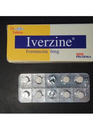 Iverzine Іверзін Івермектин 6 мг. 24 табл. Єгипет.