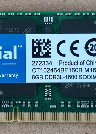 Оперативная память Crucial SODIMM DDR3L 8Gb 1600MHz PC3L-12800...