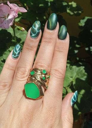 Кольцо "yves saint laurent". зеленое. sale