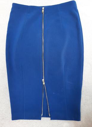 Изысканная юбка-карандаш миди глубокого синего цвета h&m разме...
