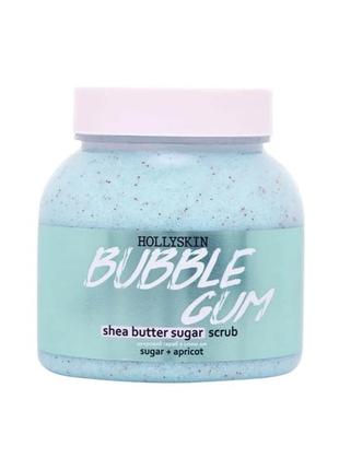 Сахарный скраб с маслом ши и перлитом hollyskin bubble gum