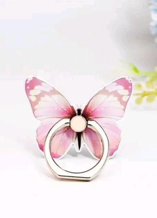 Кольцо держатель, попсокет, подставка бачочка Pink 🦋, PopSocket