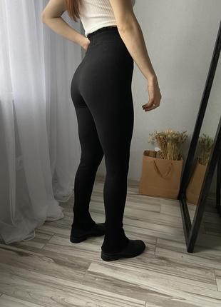 Женские черные клеш брюки лосины леггинсы с рюшей классические...