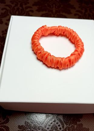 Шелковая резинка для волос цвет orange