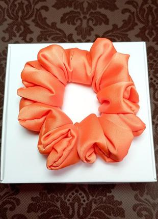 Шелковая резинка для волос, скранч цвет orange