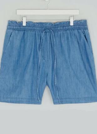 Короткие женские летние шорты из лёгкого джинса , большой размер