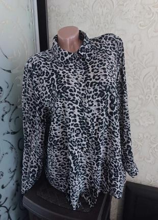 Леопардова блуза big size