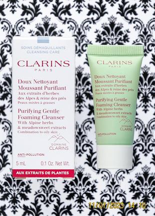 Очищающий мусс clarins purifying gentle foaming cleanser делик...