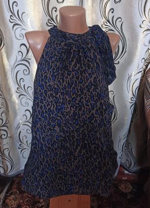 Шифонова блуза з чокером в леопардовий принт george